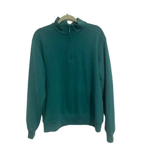 Allen Edmonds 1/4 zip pull over teal in color size Large‎